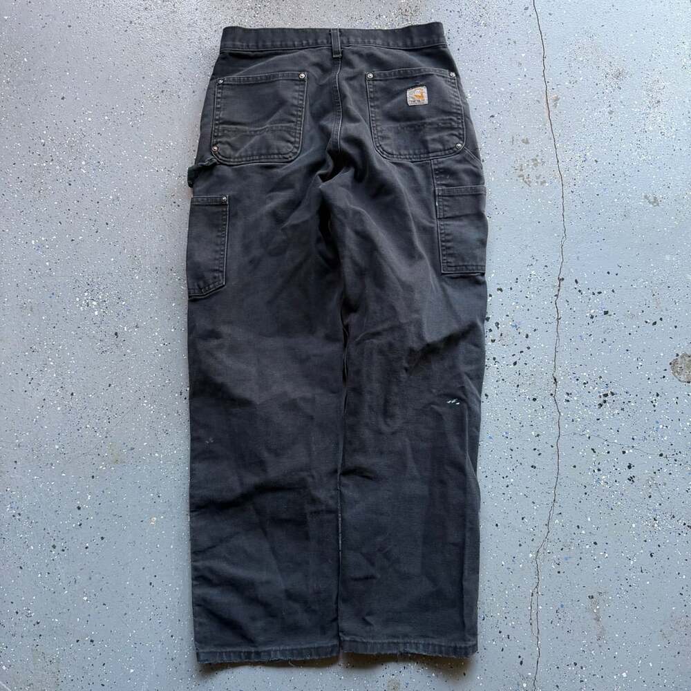 90s Faded Distressed Carhartt Double Knee Work Pants 30x30 - Picture 4 of 8